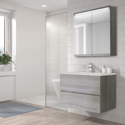 Camerino de baño modelo Paros, diseño moderno y minimalista con amplio almacenamiento y acabado elegante en baño.